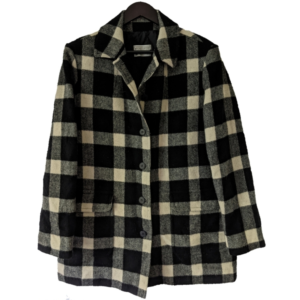 Pendleton buffalo check car coat Medium